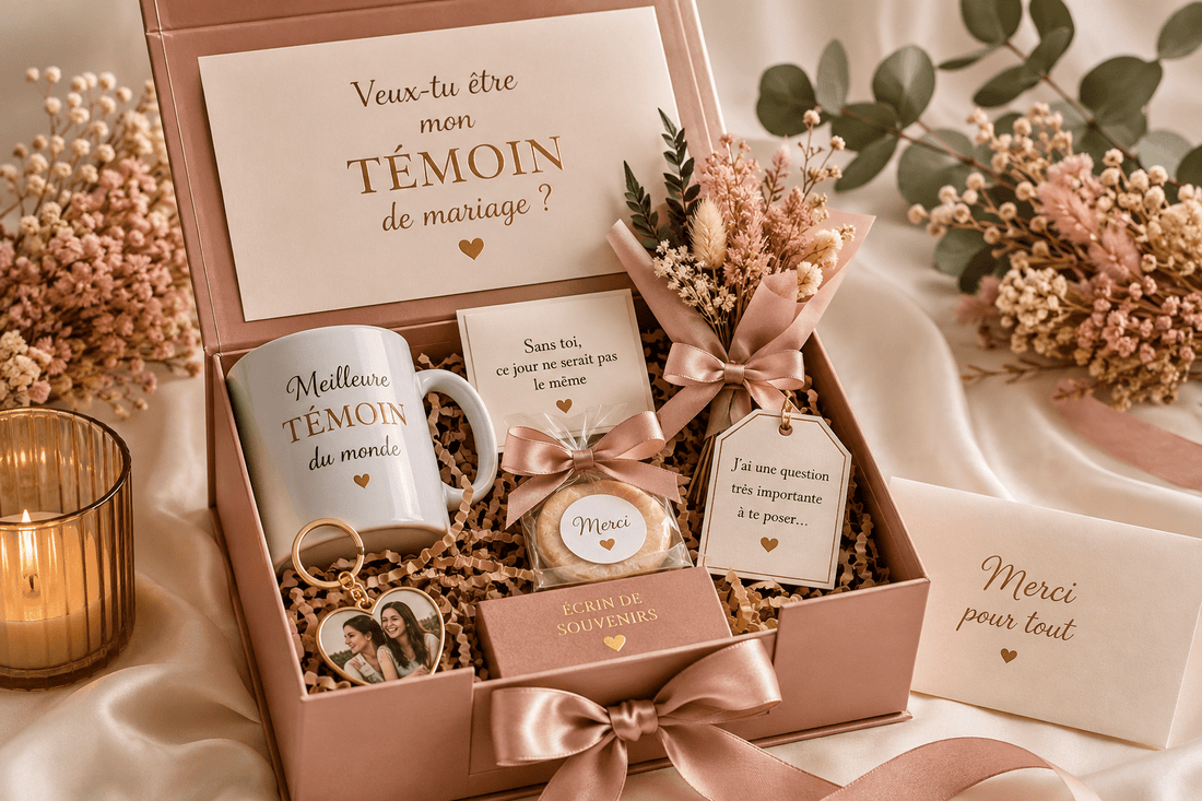 Cadeau personnalisé pour une demande en témoin de mariage : 9 idées pour créer la surprise - Ecrin de Surprises