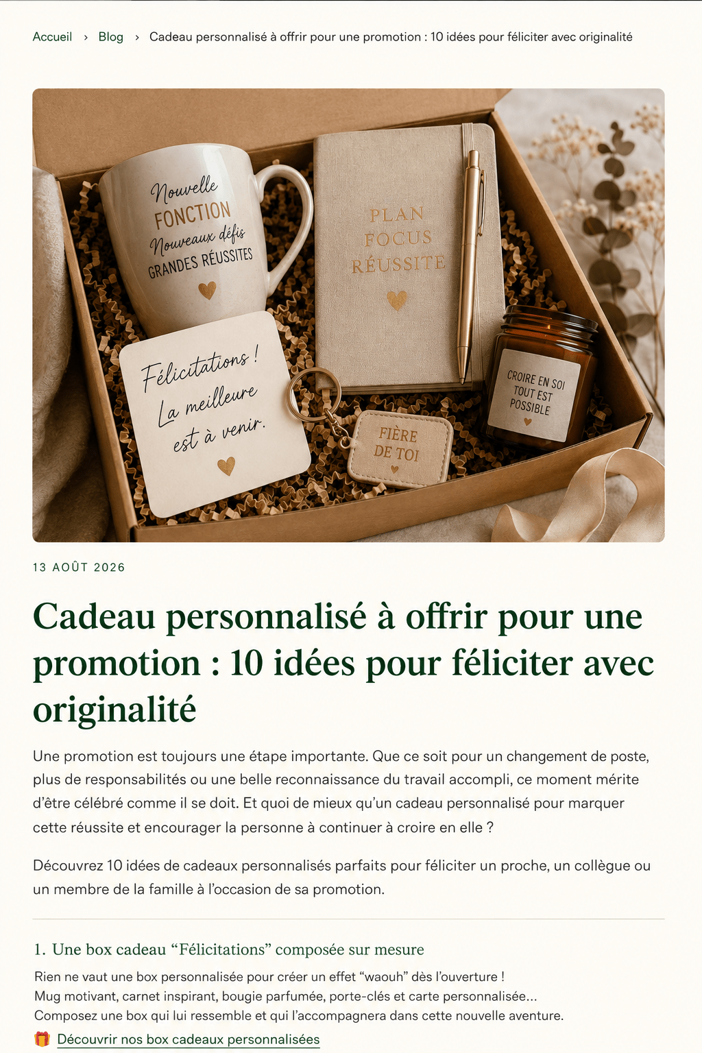Cadeau personnalisé pour une promotion professionnelle : 10 idées pour féliciter avec originalité - Ecrin de Surprises